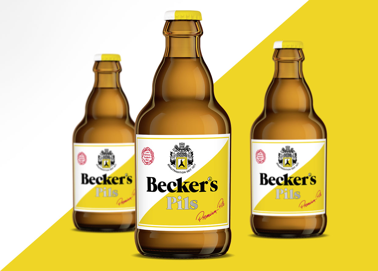 Etikettendesign Beckers Pils St. Ingbert für die Karlsberg Brauerei