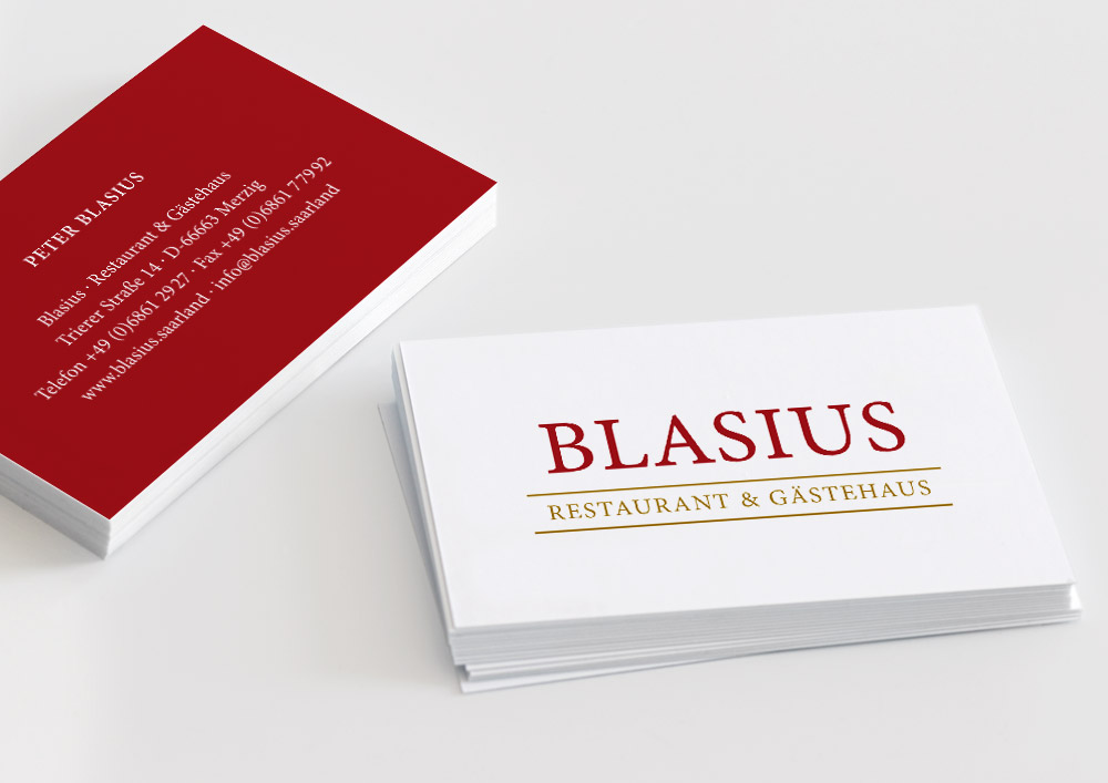 Design Visitenkarten Restaurant Blasius 