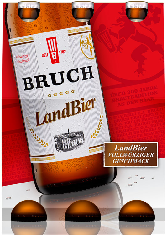 Bruch Landbier Verpackungsdesign Sixpack