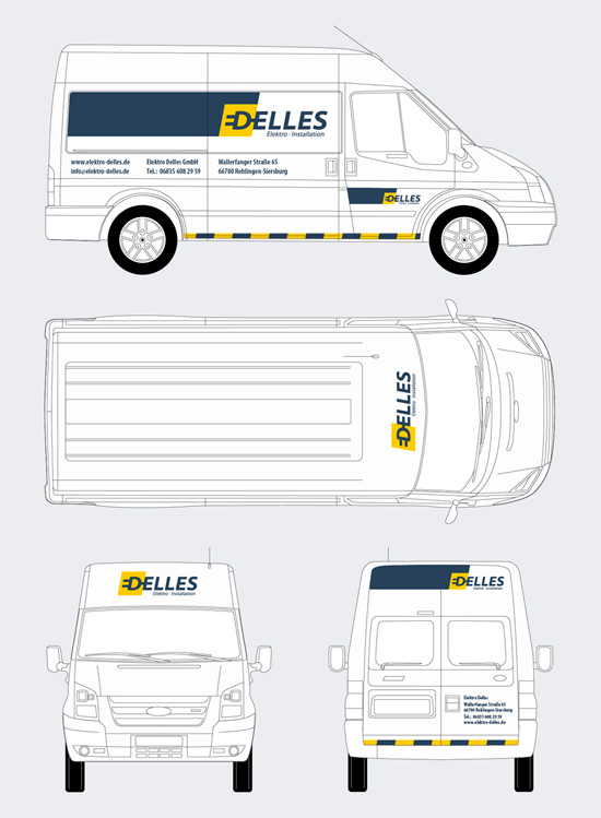 Design Firmenfahrzeuge Elektro Delles