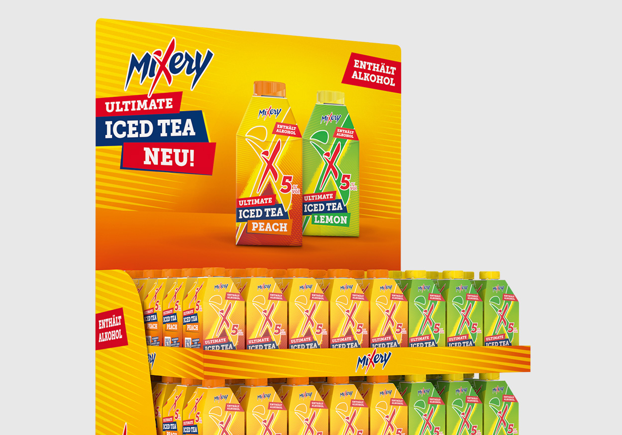 Packaging Design Mixery Ultimate Iced Tea 1/4 Chep Display Verkauf