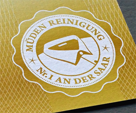 Müden Reinigung Saarbrücken Logo Design Goldkarte