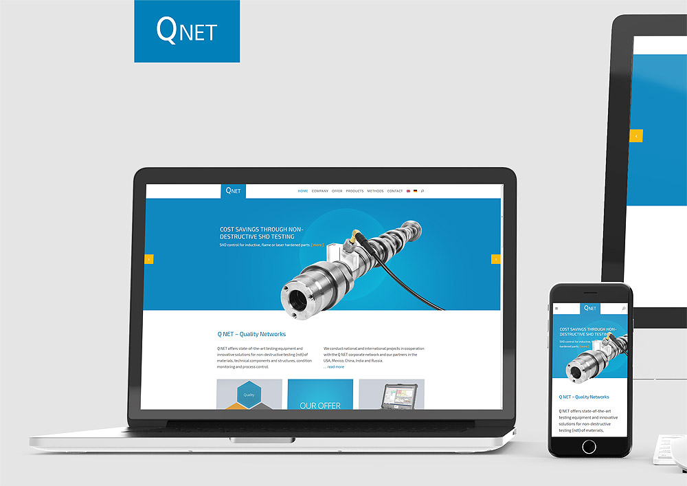 Webdesign Q Net, Gestaltung und Entwicklung der neuen Webseite, Einrichtung der mehrsprachigen Homepage in Wordpress
