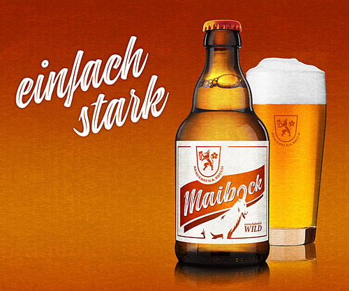 Bier Etiketten Design Maibock, Bruch Brauerei