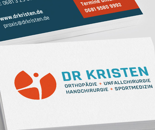 Corporate und Webdesign orthopädische Praxis Dr Kristen Saarbrücken