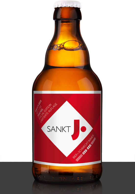 Sankt J Etikett Bierflasche Stubbi