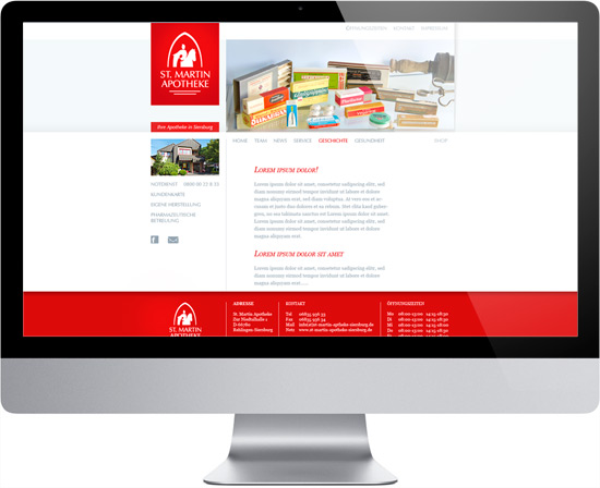 Webdesign-Geschichte Apotheke St. Martin in Siersburg