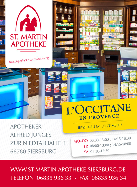 Plakatdesign für Apotheke St. Martin in Siersburg