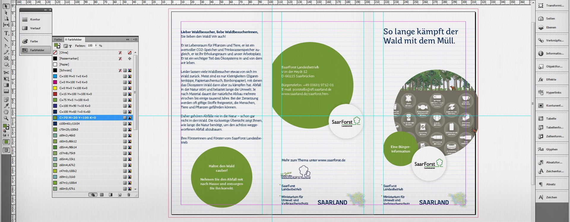 Profesionelles Flyer Design wird mit einem Grafikprogramm erstellt z. B. Indesign von Adobe